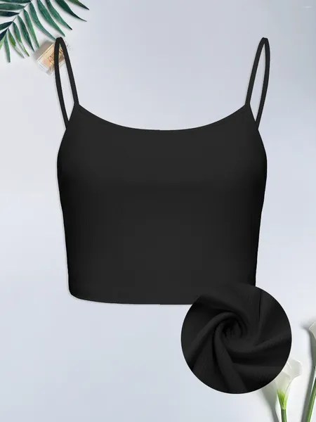 Tanks pour femmes Sexy Top Top Black Halter Crop Summer Camis Fashion Casualless Sans manches courte