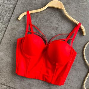 Femmes réservoirs court Simple lisse Push Up Tube soutien-gorge femmes Corsets licou sous-vêtements Bralet enveloppé jante fronde haut Ins Style