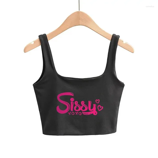 Tanks de mujer Letras mariquitas ropa chicas sexy tops delgadas