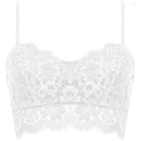 Débardeurs pour femmes Solide Dentelle Florale Bralette Soutien-Gorge Bustier Crop-Tops Cami Tank S-XL