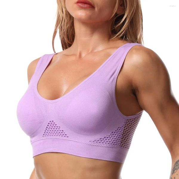 Tanks Femmes Sports Yoga Soutien-gorge pour femmes Gilet sans fil sans fil S-6XL Plus Taille Dos nu Push Up Haut en maille sans couture sans os Cadre Bras