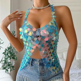 Vrouwen Tanks Zomer Strand Crop Top Uitgehold Sexy Backless Hemdje Festival Rave Party Tops Nachtclub Outfits Tank