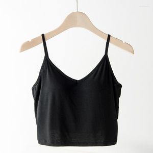 Damestanks Zomerbeha Crop Tops Sport Spaghetti Vest Top Dames Sexy Ingebouwd mouwloos hemdje Ondergoed