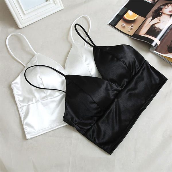 Camisetas sin mangas de verano para mujer, Bralette Sexy con escote en V profundo, recortadas, sin mangas, camisetas negras con tachuelas, tiras de encaje, camisola de Bralet blanco de ganchillo