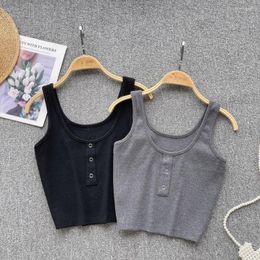 Débardeurs pour femmes Débardeur d'été pour femmes Spaghetti Sangle Solide Col carré Bare Midriff Camisoles American Chic Gallus Drop