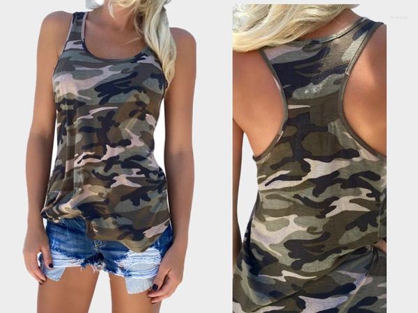 Débardeurs pour femmes été femmes sans manches T-shirt Sexy mode Camouflage gilet Fitness haut de sport taille 5XL