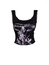 Tanks de femmes Summer Femme Dark Academia Bodycon Conte-débarbad