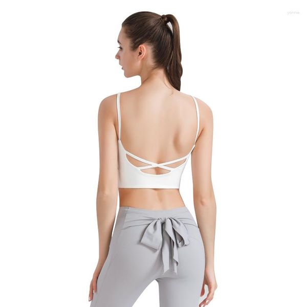 Tanks Femmes Summer Femmes Gym Sports Vest Jeunes filles Sexy Back Yoga Soutien-gorge Dames Solide Fitness Tops Teens Courir Anti-