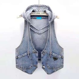 Damestanks jarretelvest Vest met capuchon motorfiets beha veelzijdige achterkant elastische band verstelbaar sexy ondergoed mode met denim nylon damestops