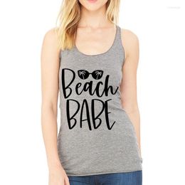 Tanks de réservoirs pour femmes pour femmes plage bébé race race voyage lunettes de soleil haut graphiques avec sangles tenue d'été vêtements femme