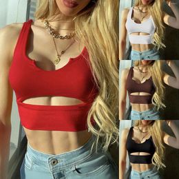 Tanks pour femmes u Veck Sans manches sexy sexy Unique Slim Fit Cut Out Crop top