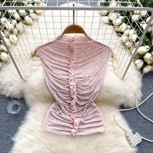 Tanks pour femmes vintage Slim Fit Sweet Sweet Sweet Greed Chic Crops Tops CORSET COREAN CAMIS FOLIME CAMIS FEMMES TERVANT