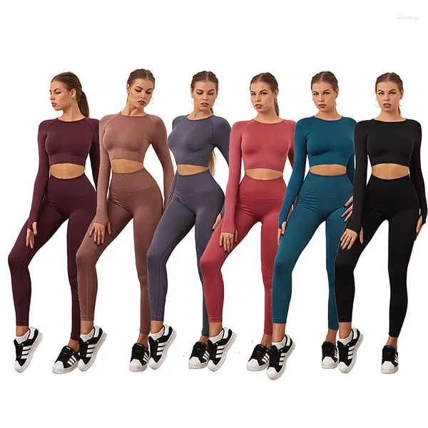 Tanks de mujeres al por mayor hecha para mujeres Conjuntos de entrenamiento de yoga de cintura alta / Cotton de calidad premium Costura de ropa Activewear gimnasio Fitness