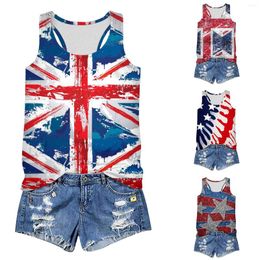 Débardeurs pour femmes Femmes Casual Drapeau Impression Independence Day Gilet Col Rond Réservoir Shorts Et Top Femmes Camisole Justaucorps