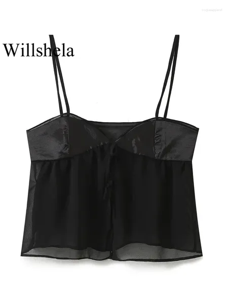 Tanks de femmes Fashion Fashion Black Lace Up Slit Backless Camisole vintage STRACHES minces V-Neck Femme Chic Lady Tops