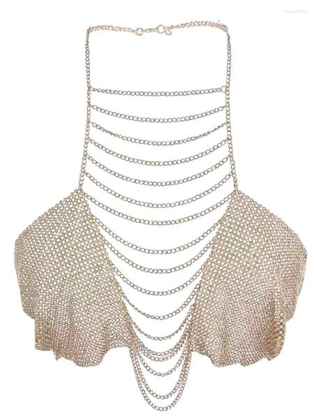 Tanques de mujeres para mujeres lentejuelas de metal brillo tanque profundo v cuello spaghetti correa de cadena halter halter blusa de fiesta de la fiesta