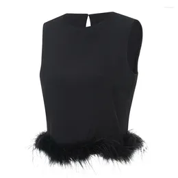 Tanks pour femmes Femmes Source de plumes Cami Tops Summer sans manches