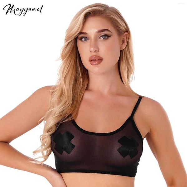 Tanks de femmes femmes sexy crop top haut transparent transparent camisole en maille transparente