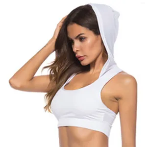 Dames Tanks Dames Mouwloos Hoodies Sportlingerie BH Wit Zwart Crop Tops Fitness Sportkleding Vest Y2K Gym Hardlopen Workout Tank