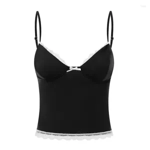 Débardeurs pour femmes Femmes Spaghetti Strap Camisoles Vêtements d'été Dentelle Garniture Sans manches Dos nu Débardeurs Tops Sexy Club Streetwear