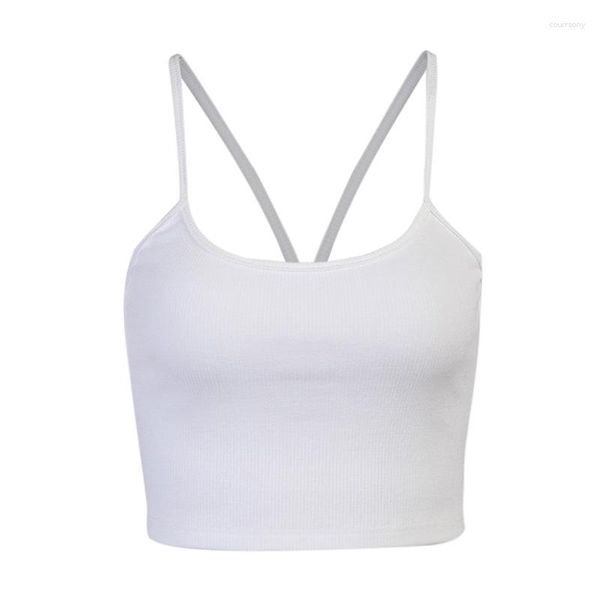 Tanques de mujer Mujeres Tank Crop Top Sin costuras Mujer Camisola blanca Sexy Bustier Bra Lencería Intimates Chaleco