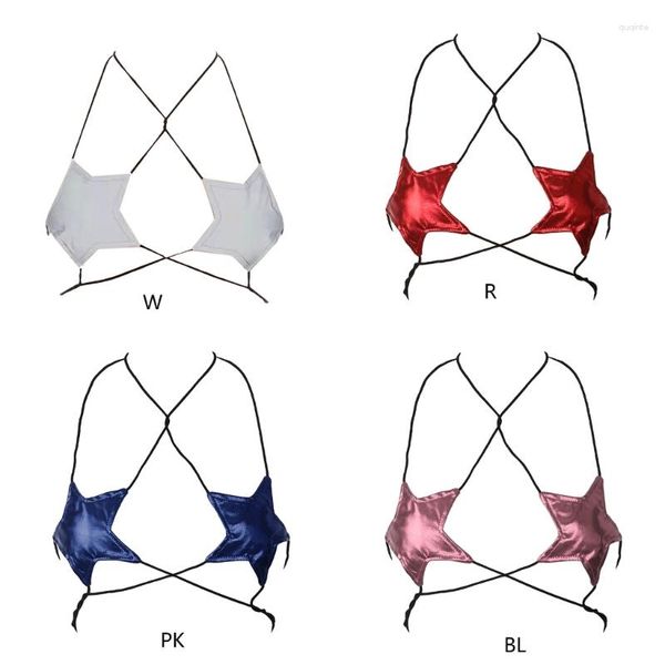 Tanks para mujeres para mujer Summer Faux Cuero Top Corth Corta Corta Halter Strappy Bandeau Bandeau Camisole Club