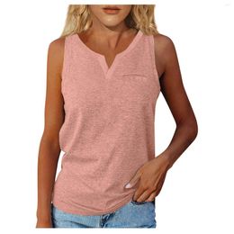 Débardeurs pour femmes Hauts pour femmes Débardeur sexy Vintage Lâche Petit col en V T-shirt Couleur unie Décontracté Basique Sans manches Caraco Sous-vêtements