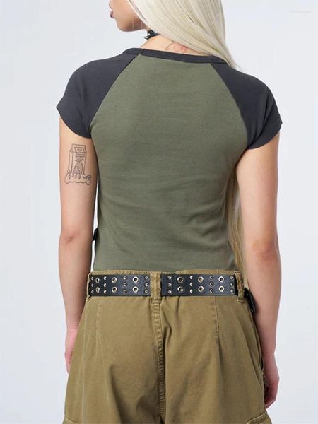 Tanks pour femmes femmes y2k imprimé crop tops mignon punk graphique été à manches courtes t-shirts e-girls teen esthétique top streetwear