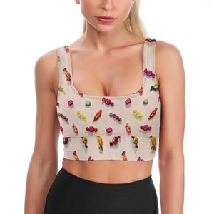 Dames tanktop yogavest StudentSweet Candy geschilderd patroon Sexy kunst elastische vier seizoenen top voor meisjes