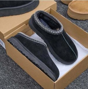 Dames Tasman pantoffels Laarzen Winter Pluche Casual Warm Echt leer Instapper Katoenen laarzen