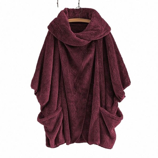 Teddy Bear Fleece Veste à capuche pour femme Manteau moelleux Hiver Chaud Pardessus Tops Plus Taille 2023 F2Oo #