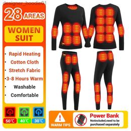 Thermisch ondergoed voor dames Elektrisch verwarmd ondergoed voor heren Dames Thermisch verwarmd jack Vest Skipak Verwarming Kleding Fleece Lange onderbroek Winter Warm L230919