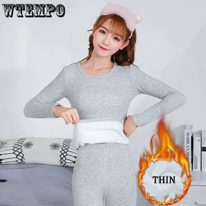 Sous-vêtement thermique pour femmes gris mince mince ensemble intimes doux façonnage et musculation Base chemise chaude automne goutte 231117