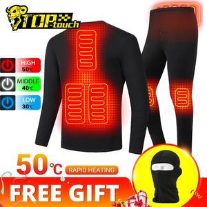 Thermisch ondergoed voor dames Verwarmde motorjas Heren Dames Verwarmd thermisch ondergoed Set USB Elektrisch pak Thermische kleding voor winterpakken S-5XL 231118