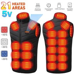 Thermisch ondergoed voor dames Verwarmd vest Motorjas Winterverwarmingsvest Heren Jacht Ski-verwarmingsjas Antivries Verwarmde kleding via USB S-6XL 231122