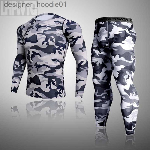 Sous-vêtements thermiques pour femmes Sous-vêtements thermiques pour hommes pour hommes vêtements de Camouflage thermique ensemble de caleçons longs collants sous-vêtements de contention d'hiver séchage rapide L230919