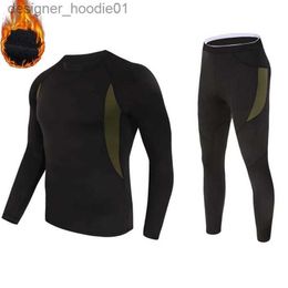 Sous-vêtements thermiques pour femmes Sous-vêtements thermiques hiver hommes caleçons longs mince polaire compression sport serré shapewear vêtements taille S à 3XL L230919