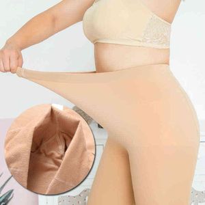 Ropa interior térmica para mujer cálida con pantalones de lana sólidos cintura alta de talla grande mallas de invierno para mujer 0914