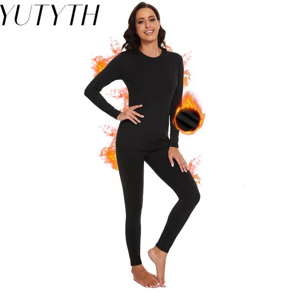 Sous-vêtements thermiques pour femmes Ensemble de sous-vêtements thermiques d'hiver pour femmes Long Johns Corps mince et haute élasticité Pyjama par temps froid Haut Bas Costume pour femme 231127