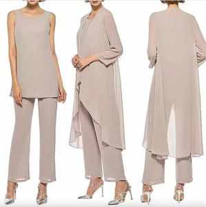 Costumes trois pièces pour femmes, pantalon avec veste longue, sur mesure, robe décontractée pour mère de la mariée