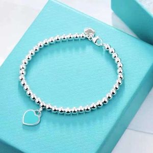 Femenina TiffanyBracelet Bangle Amor en forma de corazón Cadena de manos de la mano Sier Sier Famil Handchains Pulsera de damas NL5V IER CHAINS