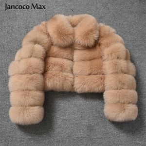 Vestes de fourrure de renard véritable de qualité supérieure pour femmes, manteau d'hiver épais et court, pardessus moelleux à manches longues, doux et chaud, S7636 201212