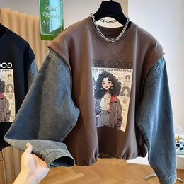 Tops féminins Sweatshirts à sweats courts à sweats courts Harajuku Coréens Vêtements surdimensionnés surdimension