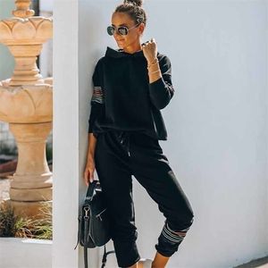 Women S Tracksuit 2 -delige set pullover hoodie broek sportpak vrouwelijke herfst winter sweatshirt sets houden warme pakken voor vrouw lj201120