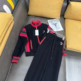 Chándal para mujer, conjunto de suéter con cuello levantado y cremallera, pantalón informal, conjunto de dos piezas para pareja, nuevo traje deportivo bordado