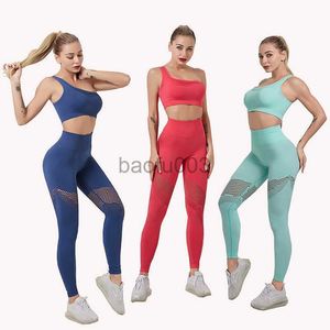 Trainingspakken voor dames 2-delige set Gymkleding voor dames Sportbeha met één schouder Fitnessleggings Trainingssets voor dames Sportkleding Atletische gympakken J230525