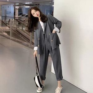 Survêtements pour femmes 2021 Set Net Blazer rouge Version coréenne décontractée décontractée costume deux pièces