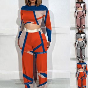 Survêtements pour femmes, ensemble deux pièces imprimé à manches longues et jambes larges, à la mode, nouvelle collection automne/hiver 2023