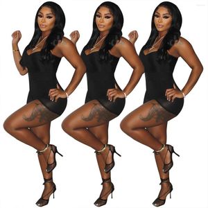 Dames tracksuits 2023 vrouwen sexy mesh tweedelige set sling bodysuit zie door bodycon shorts club outfits vrouwelijk bulk item groothandel loten