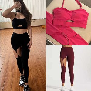 Survêtements pour femmes 2024 1 / 2pcs coussin soutien-gorge de sport yoga ensemble femmes taille haute fitness jambe pantalon d'exercice en métal jambe de gymnastique ensemble d'exercice actif J240305